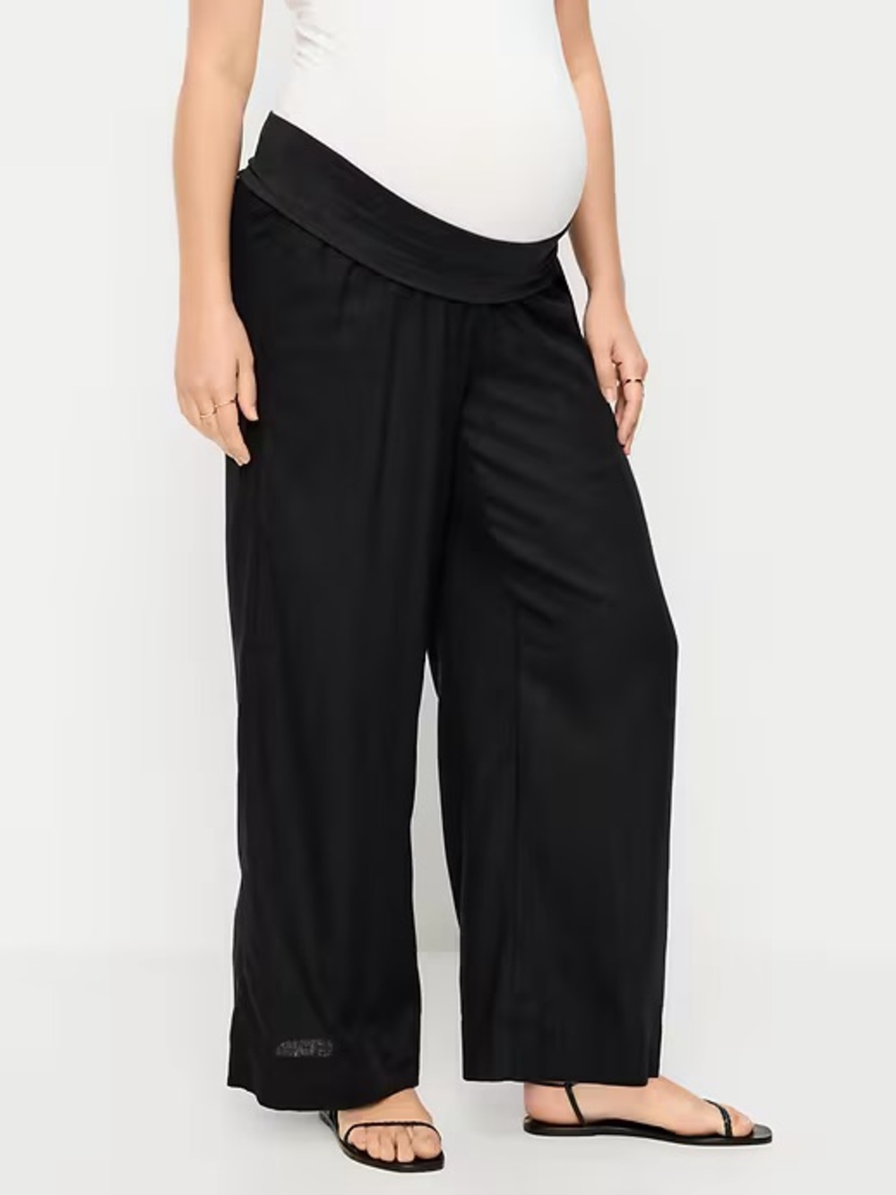 Old Navy Maternity Rollover Waist Linen-Blend
Wide-Leg Pants Size Medium